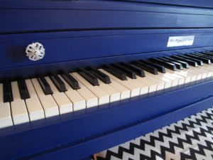 Homepage Galley 1 Custom Pianos - Royal Blue and Chevron Piano